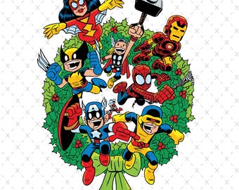 Avengers Christmas Clipart, Superhero PNG (Digital Download)