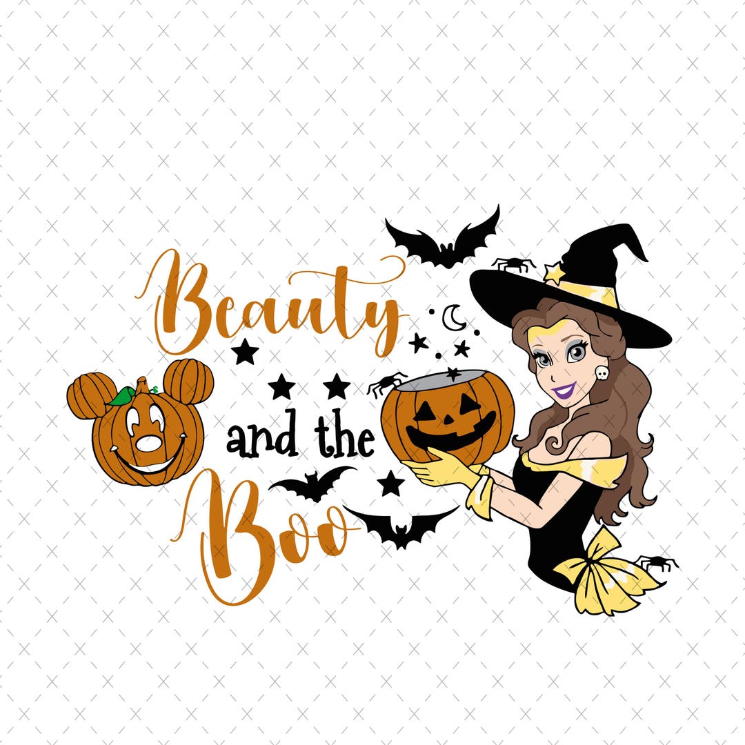 A Bela e o Boo PNG Personalizado: Design de Princesa de Halloween ...