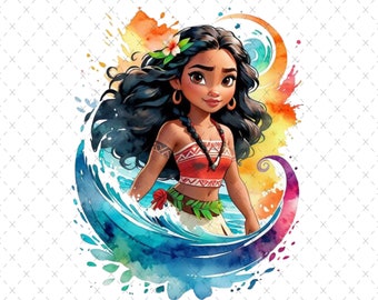 Moana Clipart: Princess Birthday, Layered SVG, Cartoon (PNG)
