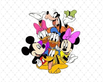 Retro Mickey and Company-png: ontwerp voor gezinsvakantie (digitaal bestand)