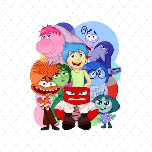 Inside Out 2 Characters Png, Inside Out 2 Clipart Png, All the Feels Anger Sadness Joy Fear Disgust Anxiety Edebiri Envy Png, Inside Out 2