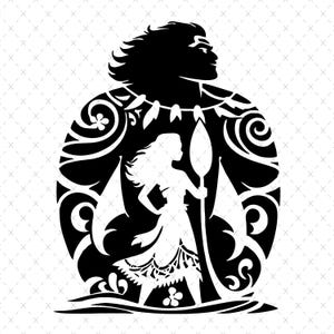 Retro Moana SVG: Princess PNG, Cricut Cut File (Digital File)
