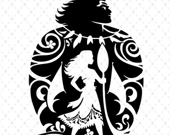 Retro Moana SVG: Princess PNG, Cricut Cut File (Digital File)