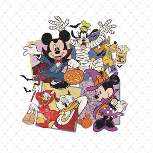 Mickey and Friends Halloween Bundle, Mickey Halloween Svg, Minnie Halloween Svg, Couple Halloween Svg, Sublimation Svg, Digital File