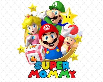 Super Mario Family Matching PNG: Design per le vacanze di compleanno