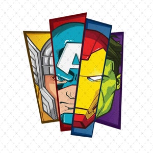 Avengers png, Supereroi, Spiderman, Thor, Hulk, Capitan America, stampabile, immagine a sublimazione, sfondo trasparente
