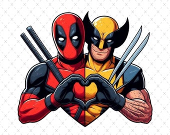 Deadpool y Wolverine PNG: Diseño de superhéroe (Descarga digital)