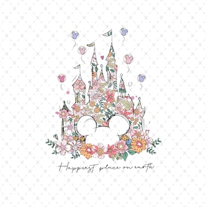 Magical Castle Floral PNG: Family Vacation Shirt Design