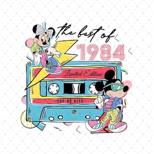 Retro Micky Maus 1984 SVG: Familienurlaub Reise (Digitale Datei)