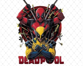 Deadpool & Wolverine Png SVG: Superhero X-Men Design (Digital Download)