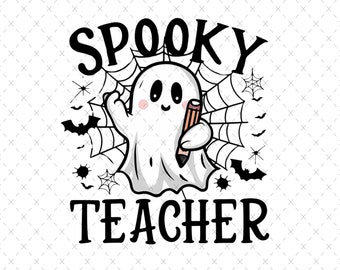 Fantasma de profesor espeluznante PNG: Diseño retro de sublimación de Halloween