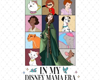 Retro Disney Mom Characters PNG, Mother's Day Clipart