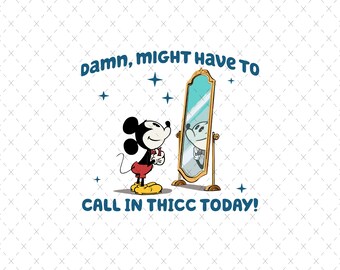 Mickey retro "Llama a Thicc" PNG - Archivo digital de viaje familiar