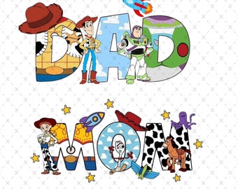 Toy Story Mama i Tata SVG PNG: Cyfrowe pliki z rodzinnej wycieczki