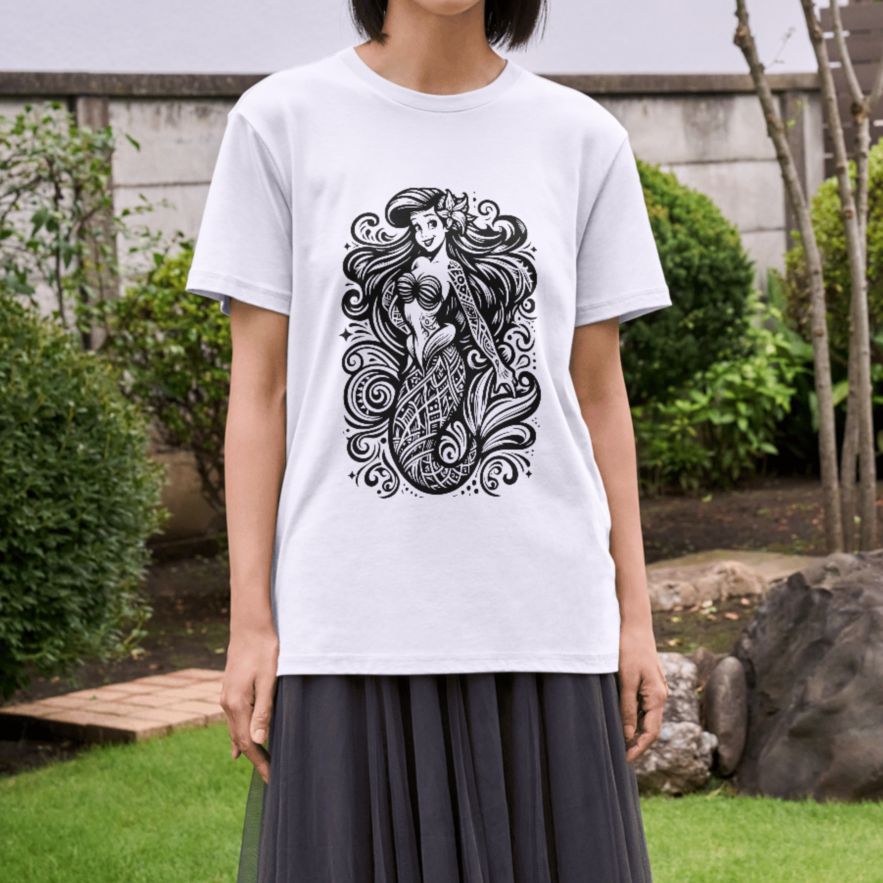 アリエル マンダラ SVG: リトル マーメイド カット ファイル、クリップ