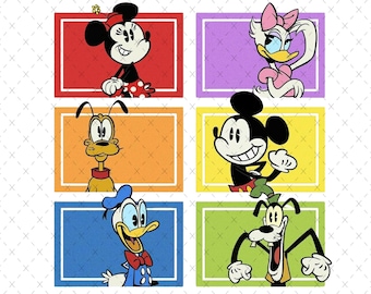 Retro Mickey and Company-png: digitaal bestand gezinsvakantie