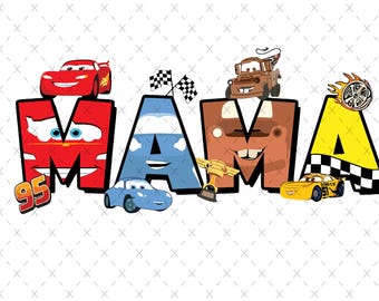 Mama Cartoon Car Movie PNG, Family Vacation Design (Digital Download)