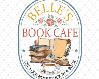 Cafetería Retro Belle's Book PNG: Diseño de princesa (Descarga digital)