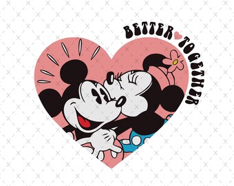 ミッキー＆ミニーのバレンタインデー PNG SVG：マウスラブデザイン