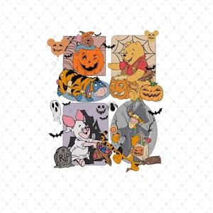 Winnie The Pooh Halloween Png, Winnie The Pooh Svg, Winnie Halloween Pumpkin Png, Winnie Halloween Sublimation, Spooky Png, Trick Or Treat
