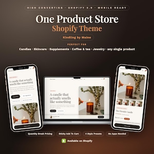 Shopify-Theme für einen Produktshop | Website-Vorlage für einen Einzelproduktshop | Hochkonvertierende Dropshipping-Landingpage | Shopify 2.0, kein Code erforderlich, DTC