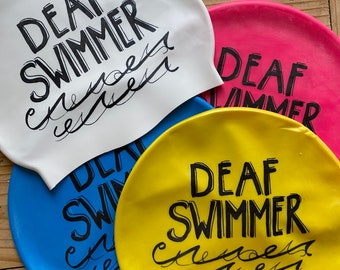 Swimming hat- silicone. Deaf Swimmer