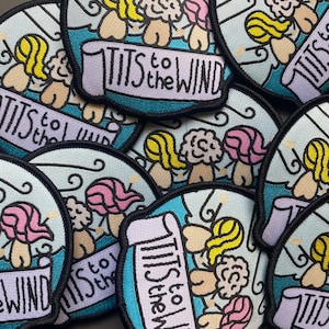 Tits to the wind iron on and sew on  swimming  patch