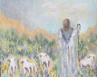 良き羊飼いのアートプリント – イエス・キリスト、宗教的ジクレー