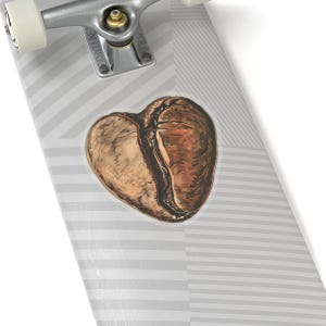 Coffee Bean Heart Coffee Love Sticker - Kiss-Cut Stickers, Coffee Lover Gift, Laptop Decal, Water Bottle Sticker, Planner Decoration,