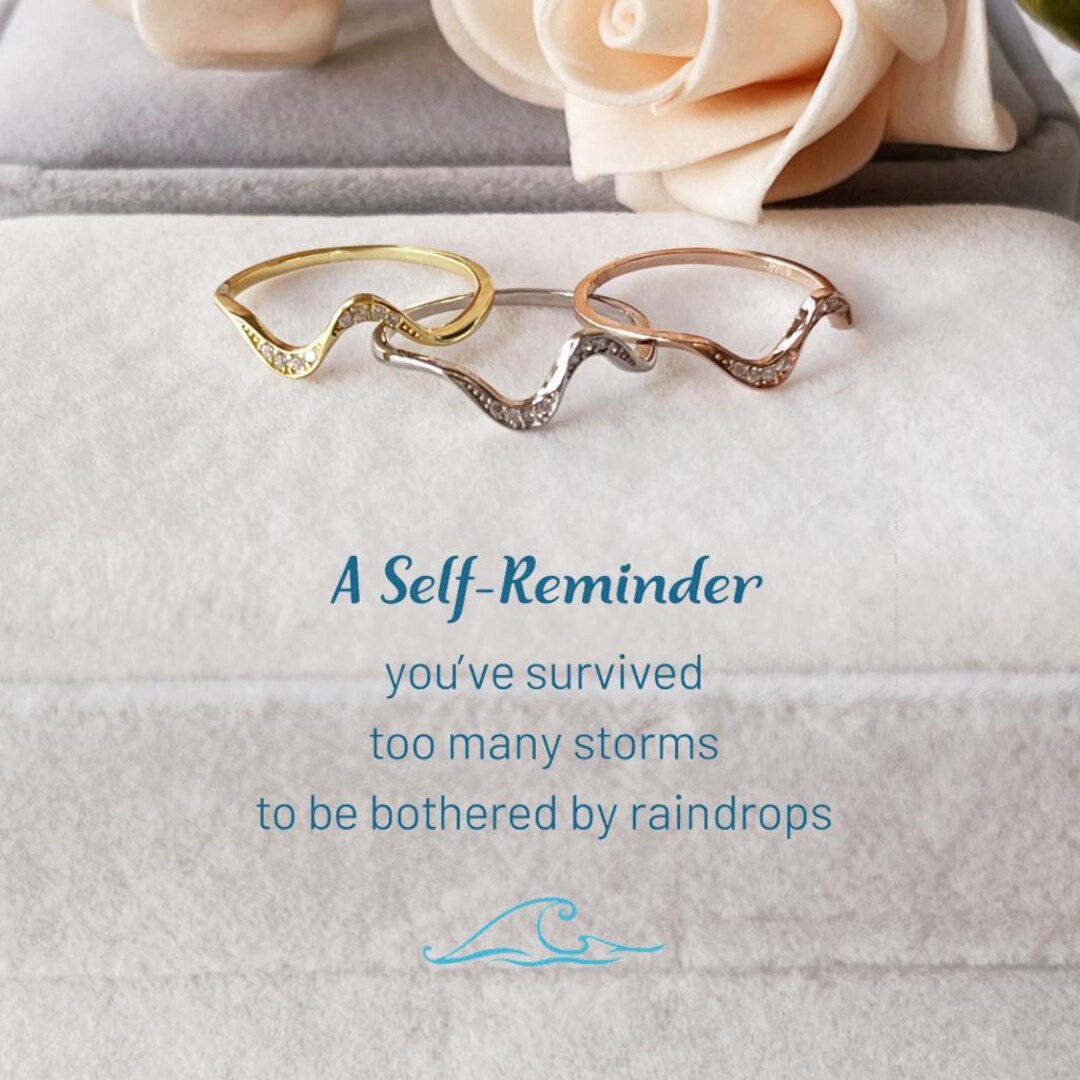 Self Reminderyou've Survived Too Many Storms Wave Ring,birthday Gift