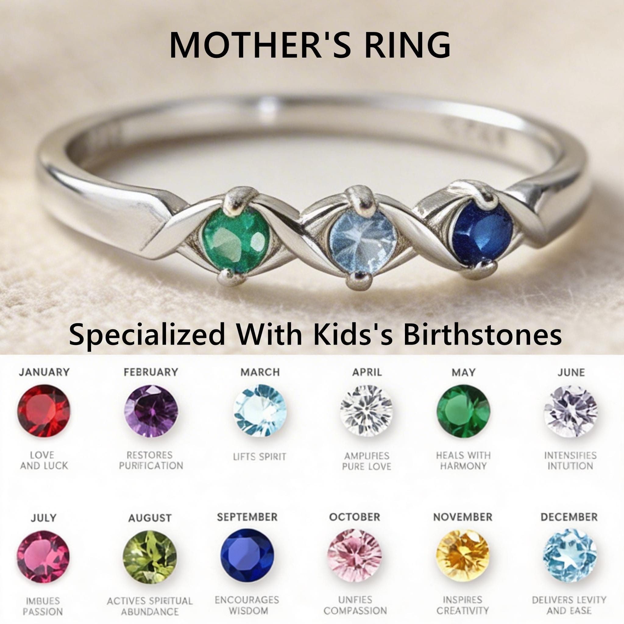 Mothers Ring 6 Stones - Etsy