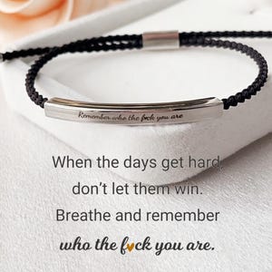 Motivational Stainless Steel Tube Bracelet, Inspirational Gift For Her