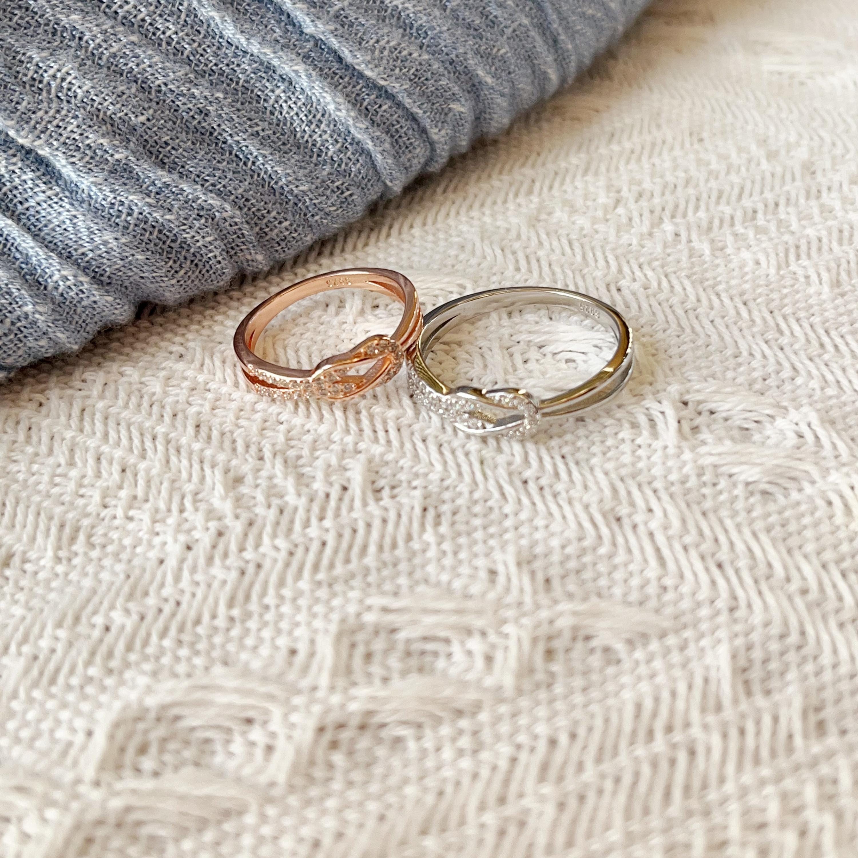 Sterling Silver Mother Daughter Knot Ring - Engraved 'I Love You Forever' Gift For Mom, Birthday, Christmas - View #4