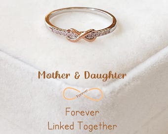 Mother & Daughter Forever Linked Together Ring,Birthday Gift For Daughter,Infinity Ring, Minimalist Ring,Mother Daughter Ring,Christmas Gift