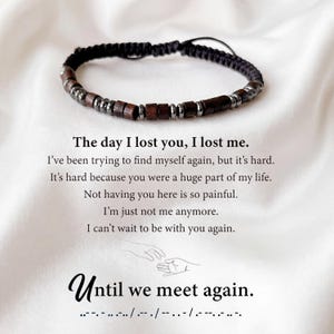Until We Meet Again Morse Code Bracelet Memorial Gift for Him Her,Christmas Gift