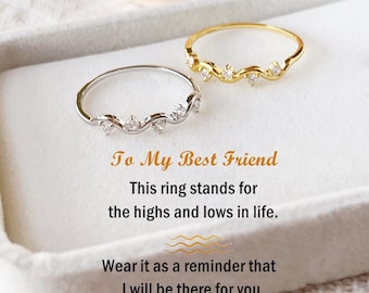 To My Best Friend Gift-Highs and Lows Ring,Birthday Gift,Wave Ring,Gift from Mom,Christmas Gift,Friendship Ring,Anniversary Gift,Unique Gift