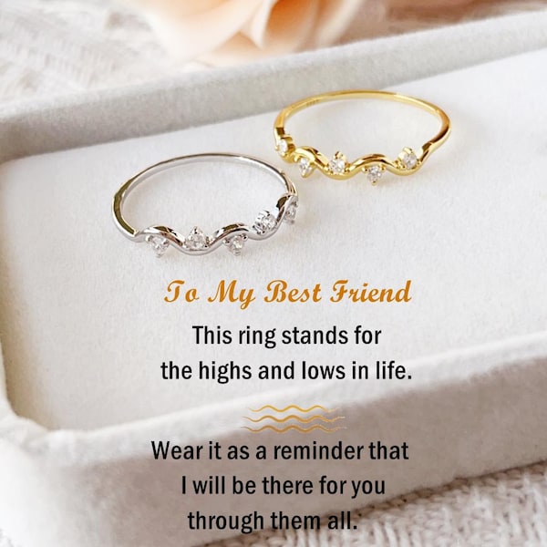 To My Best Friend Gift-Highs and Lows Ring,Birthday Gift,Wave Ring,Gift from Mom,Christmas Gift,Friendship Ring,Anniversary Gift,Unique Gift