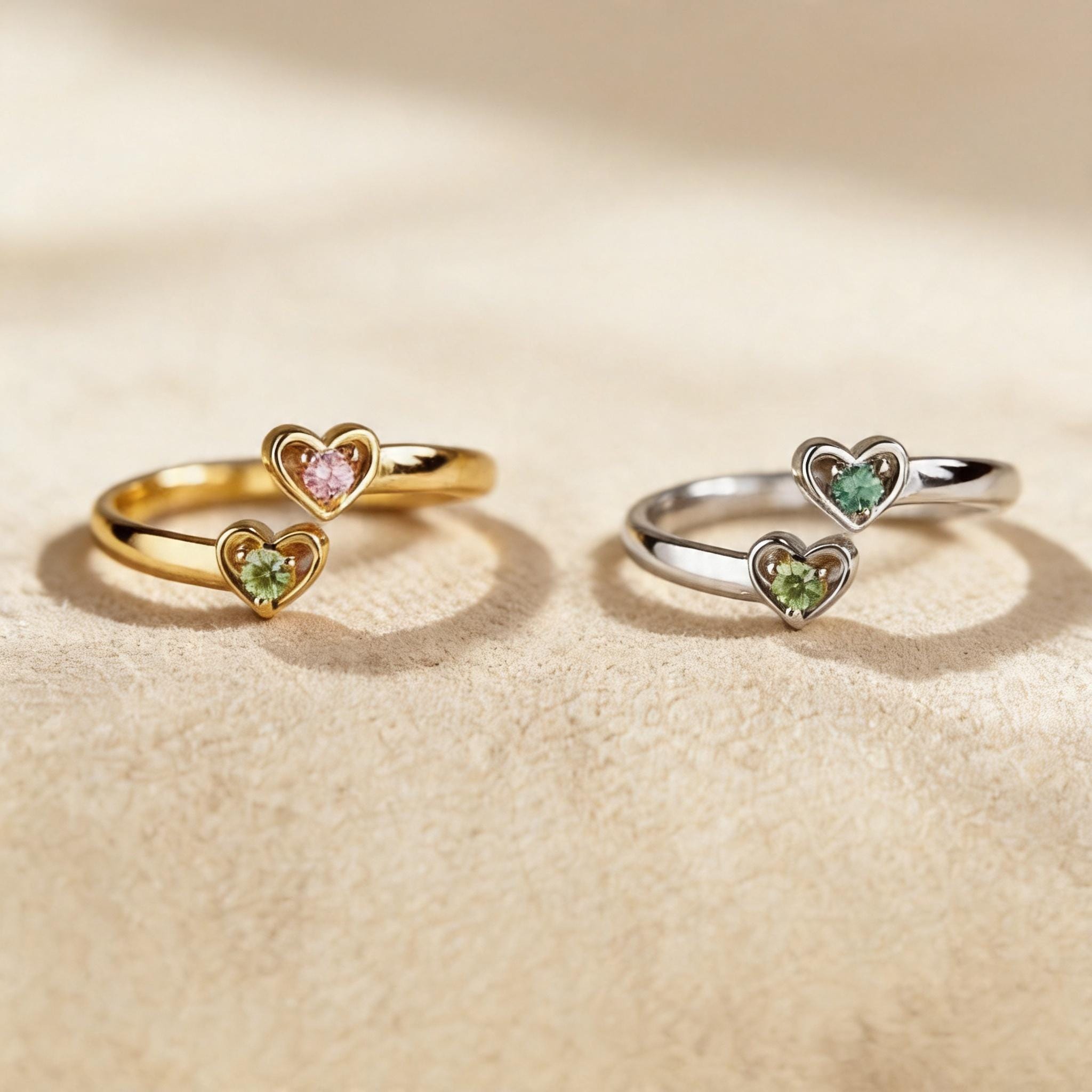 To My Daughter Ring-personalized Birthstone Heart Ring: Sterling Silver ...