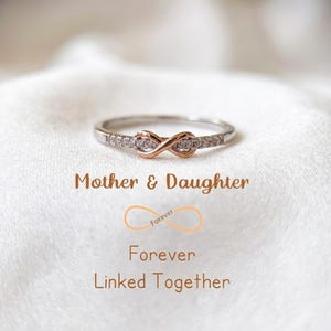 Anel infinito em prata de lei, presente para mãe e filha.