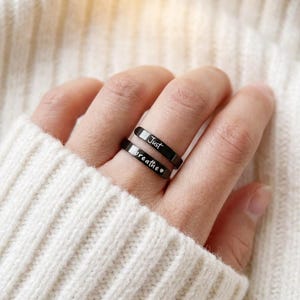 Edelstahl Just Breathe Ring: Hug Ring für Sie, Weihnachtsgeschenk Bild 8