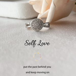 Anillo circular de plata de ley, recordatorio de amor propio, regalo para ella.