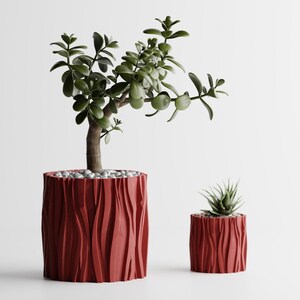 Wavy 3D Printed Planter Pot: Eco-Friendly Home Decor