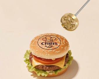 Custom Logo Branding Iron: Food-Safe Brass Stamp for BBQ, Leather & Wood