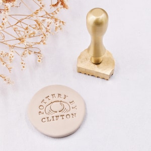 Custom Pottery Stamps / Signature Stamp Logo / 12 mm Thick Brass Stamp / Stamp For Clay / Pottery Gift / Ceramic Stamp