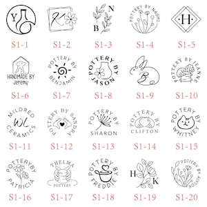 Muchos diseños para su sello de cerámica / sello de cerámica personalizado / sello de arcilla / sello de cerámica / molde de latón para arcilla / regalos para alfareros / sello de Halloween