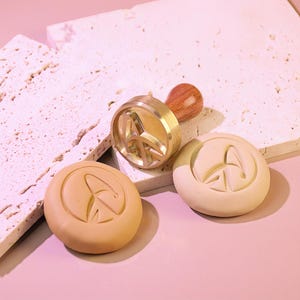 Sello de firma con logotipo para cerámica, sello de latón de 12 mm de grosor, regalos de Navidad para alfareros, sello de latón personalizado, herramientas de cerámica