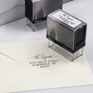 Aangepaste adresstempel voor nieuw huis, zelfinktend of hout, gepersonaliseerde rubberstempel, retourstempel voor uitnodiging, housewarmingcadeau