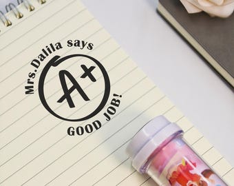 Custom Teacher Stamp, Name Teacher Stamps, Teacher Comment Stamp, Checked by Teacher Stamp, Classroom Stamps, Gift for Teacher