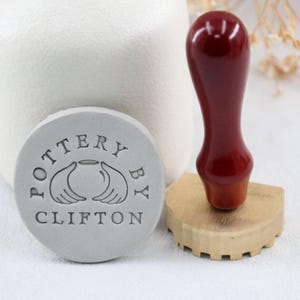 Ceramic Signature Stamp Logo, Brass Pottery Stamp, Custom Pottery Stamp, 12 mm Thick Clay Stamp, Clay Signature, Gifts for Pottery Maker