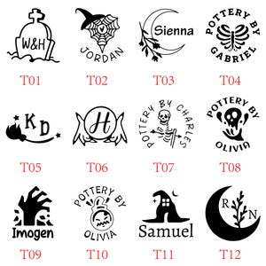 25 Design per timbro personalizzato, timbro con firma in ceramica, timbro con logo per argilla, regalo per ceramista, timbro in ottone per argilla/sapone/ceramica